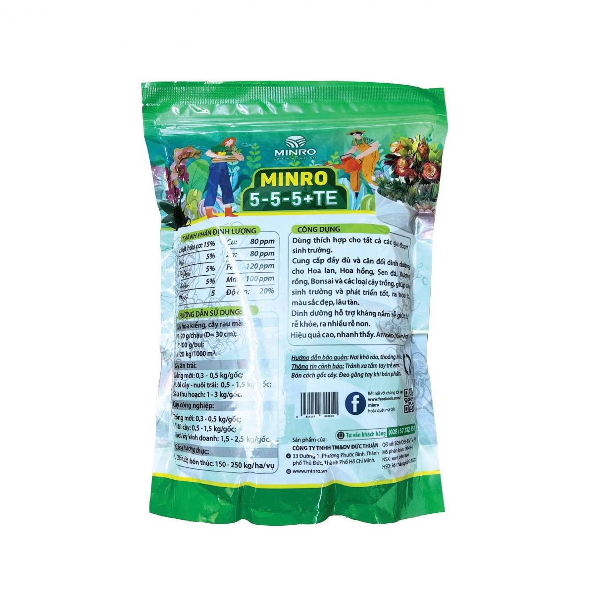 Phân hữu cơ khoáng MINRO 5-5-5+TE